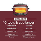 Foodi Possible 8.5QT Multi Cooker Electric Pot, 8-in-1 Programmable Slow Cooker, Sauté, Steam, Bake & Roast, Oven-Safe Nonstick Pot to 500°F, 1400W, Large Capacity (Cherry Tarte)
