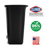 Glad 20 Gallon Trash Can - Plastic Kitchen Waste Bin with Odor Protection of Lid