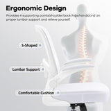 Office Chair,Ergonomic Mesh Desk Chair with Adjustable Lumbar Support,Computer Chair with Flip-up Armrests,