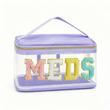 DegoCython Medicine travel bag, Waterproof Nylon PVC, Embroidered Mesh Compartment, Anti-Splash Clean Surface, clear travel bags for toiletries, Portable Med Medicine Holder, For Women Daily.
