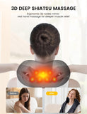 Shiatsu Neck and Back Massager with Heat, Corded Deep Tissue Shoulder Massager for Pain Relief, 3D Kneading Nodes, Eligible for FSAHSA Electric Massage Pillow for Home Office Car, Gift for Men Women