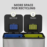 21 Gallon (80L) Dual Compartment Kitchen Trash Can - Hands-Free Step Pedal, Soft-Close Lid
