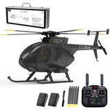 rcxperts YU Xiang F119S MD500 Remote Control Helicopter, 1/16 2.4G 9CH 250-Class 6-Axis Gyro Military RC Helicopter with 6G/3D Switchable Modes and Optical Flow for Adult(Black/2 Battery)