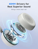 Wireless Headset with Mic for Work, Bluetooth 5.4 Headphones, Ivory White
