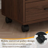 Heavy Duty Rolling Printer Cart on Wheels, Under Desk Printer Stand with Open Shelves, Multi-Tier Storage Cabinet for Home Office, Yellow, 45cm/17.7in