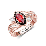 Oseew 2027 High School Class Ring for Women College (Rose Gold)