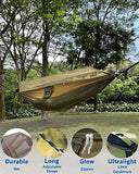 Sunyear Camping Hammock-Hammocks with Net and Rain Fly Tarp - Portable Single&Double Lightweight Nylon Parachute Hammocks with Hammock Tree Straps for Backpacking Hiking Travel Camping Indoor Outdoor