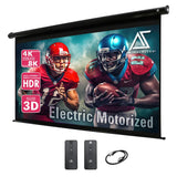 Akia Screens 125-Inch Motorized Projector Screen, 16:9, Electric Drop Down with Remote, Wall or Ceiling Mount, 4K/8K Ready, AK-MOTORIZE125H2.