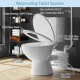 Simple Project 750W PRO Macerating Toilet System for Basement with 4-Inlet