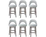 Mapleyard 26 Inch Swivel Upholstered Velvet Bar Stools Set of 6, Sage Grey