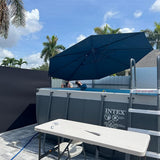 PURPLE LEAF Patio Outdoor Umbrella 11 Feet Round for Pool Navy