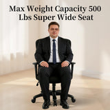 YFO Big and Tall Office Chair 500LBS - Computer Desk Chair with Adjustable Lumbar Support, Heavy Duty Ergonomic Mesh with 360 Rotation 4D Arm and Extra Wide Comfty Seat