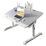 MDYHY Adjustable Height Laptop Desk, Foldable Bed Tray Table, Portable Lap Desk with Storage Drawers