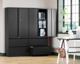 Letaya File Cabinet for Home Office, Metal Storage Cabinets with Adjust Shelves and Lock,2 Drawers Filing Cabinets-Hang Legal/Letter/A4/F4 Size Filing-Black