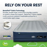 Serta Queen TPU Perfect Sleeper Air Mattress | Queen 18” | TPU Construction | Slumbertouch Knit Topper - Edge Protection | Air Mattress with Built-in Air Pump