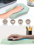 3-in-1 Ergonomic Keyboard Stand with Wrist Rest & Mouse Pad Set,Light Green