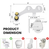 RV Bidet for Camper Toilet, Non-Electric Toilet Sprayer Attachment with Dual Nozzles, Adjustable Pressure, Front/Rear/Self Cleaning, Upgrade for Trailer, Motorhome, Camper, RV Bathroom (Black Base)