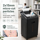 Trishintage Paper Shredder Heavy Duty 200 Sheet Auto Feed P-5 Micro Cut