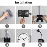 Halyuhn Adjustable Hair Dryer Holder, Black Hair Tool Organizer Wall Mount with Plug &Cord Organizer, Hands Free Hair Dryer Rack for Bathroom, Vanity and Makeup Room, Rust-Proof Blow Dryer Holder