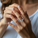 Gold Alexandrite ring set Kite Cut Promise Ring Set Alexandrite rings for women Vintage Wedding Ring Set For Wife/Womens