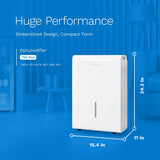 hOmeLabs Dehumidifier for Home, Office, Basements with Powerful Moisture Removal, Humidity Control, Auto Shut-off, Quiet Operation - 7,000 Sq Ft Wi-Fi (50 Pint MAX 120 Pint at 95°F, 90% RH)