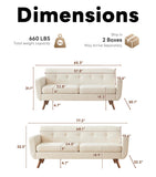 Tbfit Mid Century Modern Sofa Couch, Beige, Loveseat & Standard Sofa