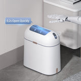 ELPHECO Bathroom Trash Can with lid 2.5 Gallon, Motion Sensor, White Golden