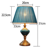 Bedside Desk Lamp Blue Luxury Decoration Living Room Bedroom Library Study Office Lighting Table Lamps American Minimalist End Table Desk Lamp