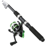 Tripquips Fishing Rod, 2PCS Telescopic Fishing Rod and Reel Combo with Fishing Pliers and Lip Gripper, Pre-Loaded Spinning Reel Combo Set, Fishing Pole with Carrier Bag Fishing Gear(Blue & Green) Tripquips