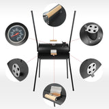 PAXLINSEN Portable Charcoal Grill with Thermometer, Double-sided Smoker Grill for Outdoor Patio Backyard Camping and Parties