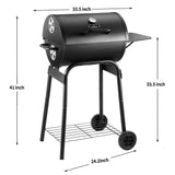 Charcoal Grills Outdoor BBQ Grill, Barrel Charcoal Grill with Side Table, with Nearly 500 Sq.In. Cooking Grid Area MD DC PRINT INC