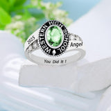 Oseew Custom High School 2027 College Birthstone Rings（Rose Gold）