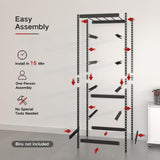 27 Gallon Storage Bin Rack Organizer, Heavy-Duty Tote Storage Rack, 5-Tier Standing Storage Bin Shelves, 250 lb Capacity, Maximize Space for Garage, Warehouse, Utility, 2 Pack (Totes Not Included)