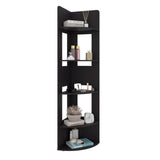 Tuhome 5-Tier Corner Bookshelf, 66.9" Tall Narrow Open-Back Bookcase, Engineered Wood Book Shelf