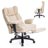 Big and Tall Office Chair with Foot Rest,Heavy Duty Office Chair(Beige)