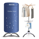 Portable Clothes Dryer, 900W Fast Drying & Large Load Capacity for Laundry and Shoes - Compact Mini Dryer Machine for Travel, Apartments, RV, Dorm Blue