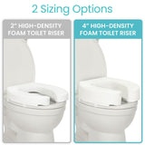 Vive Toilet Seat Riser Cushion for Seniors - Universal Fit - Raised Toilet Seat with High-Density Foam for Elongated & Standard - Firm Handle, Cushioned & Padded - Elevated Medical Handicap Lifter