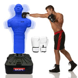 Punching Dummy, Durable Silicone Punching Bag with Large Stable Base for Adults & Kids, Freestanding Training Target for Boxing, Taekwondo, MMA, Home Gym(Blue)