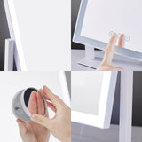 HIEEY Lighted Makeup Mirror, 17.3" x 13" Hollywood Vanity Mirror with Lights, Three Color Lighting Modes, and 5X Magnification Mirror, Smart Touch Control, 360°Rotation (White,Gift Box)