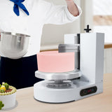 Electric Cake Decorating Machine 4-12 Inch, Adjustable Cake Cream Smooth Coating Decoration Machine with LCD Display, 110-220V (White)