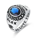 Oseew Men Class Ring Specially Designed for College Graduates (White Gold)