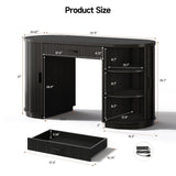 ONBRILL 58" Fluted Office Executive Desk with Ample Storage Drawer,Black