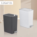 rejomiik Small Bathroom Trash Can with Lid, 3.2 Gallon Step Garbage Can with Handle