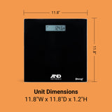 A&D Medical Digital Body Weight Scale - UC-352BLE - Bluetooth Bathroom Weight Machine, Syncs with A&D Heart Track App - 450lb (200kg) - Batteries Included, Black