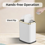 8L/2.1 Gallon Small Bathroom Trash Can with Lid, Swing-Top Rectangular Waste Bin