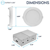 LUXRITE 6 Inch LED Recessed Light, ECO Backlit Mini Panel Spotlight, 5CCT 2700K-5000K, 1400 Lumens, High Output, 15 Watts, Dimmable, IC Rated, Wet Rated, ETL Listed, Energy Star, Round (48 Pack)