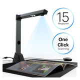 Portable Scanner, V15 Document and Book Scanner, 15MP High Definition Portable for Office Teachers, A3 Capture Size, Multiple Languages, Increase Efficiency