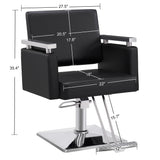 BarberPub Classic Hydraulic Barber Chair Styling Salon Chair for Hair Stylist Beauty Spa Equipment 8808 (Black)