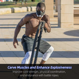 Outroad Battle Rope, 1.5" Diameter 30ft Poly Dacron Workout Exercise Training Heavy Rope, Workout Equipment for Crossfit Training Home Gym & Fitness Exercises, Black OUTROAD OUTDOOR CAMPING GARDEN PATIO