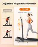 Acezoe Walking Pad with 12% Incline & Height-Adjustable Handlebar, 5-in-1 Foldable Treadmill for Home & Office, Portable Under Desk Treadmill with LED Display & App Control